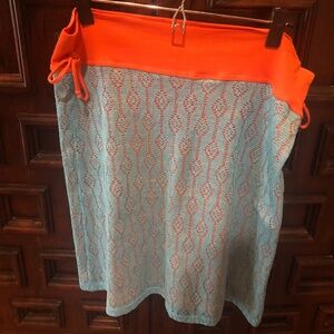 Casual skirt, orange and blue, Francesca, size L